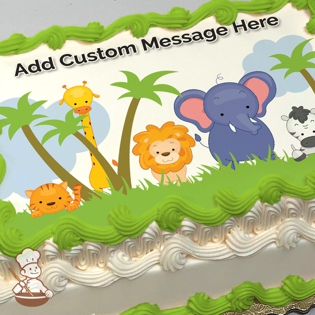 Safari Animals Photo Cake