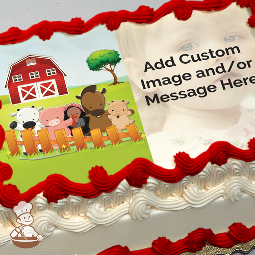 Barn Animal Friends Custom Photo Cake