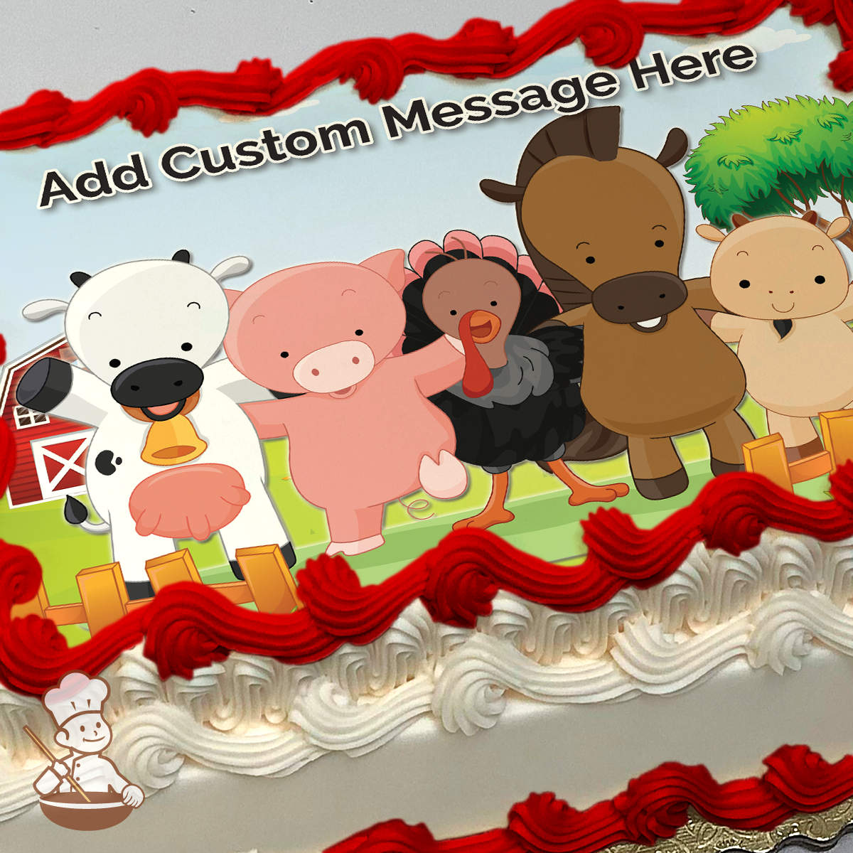 Barn Animal Friends Photo Cake