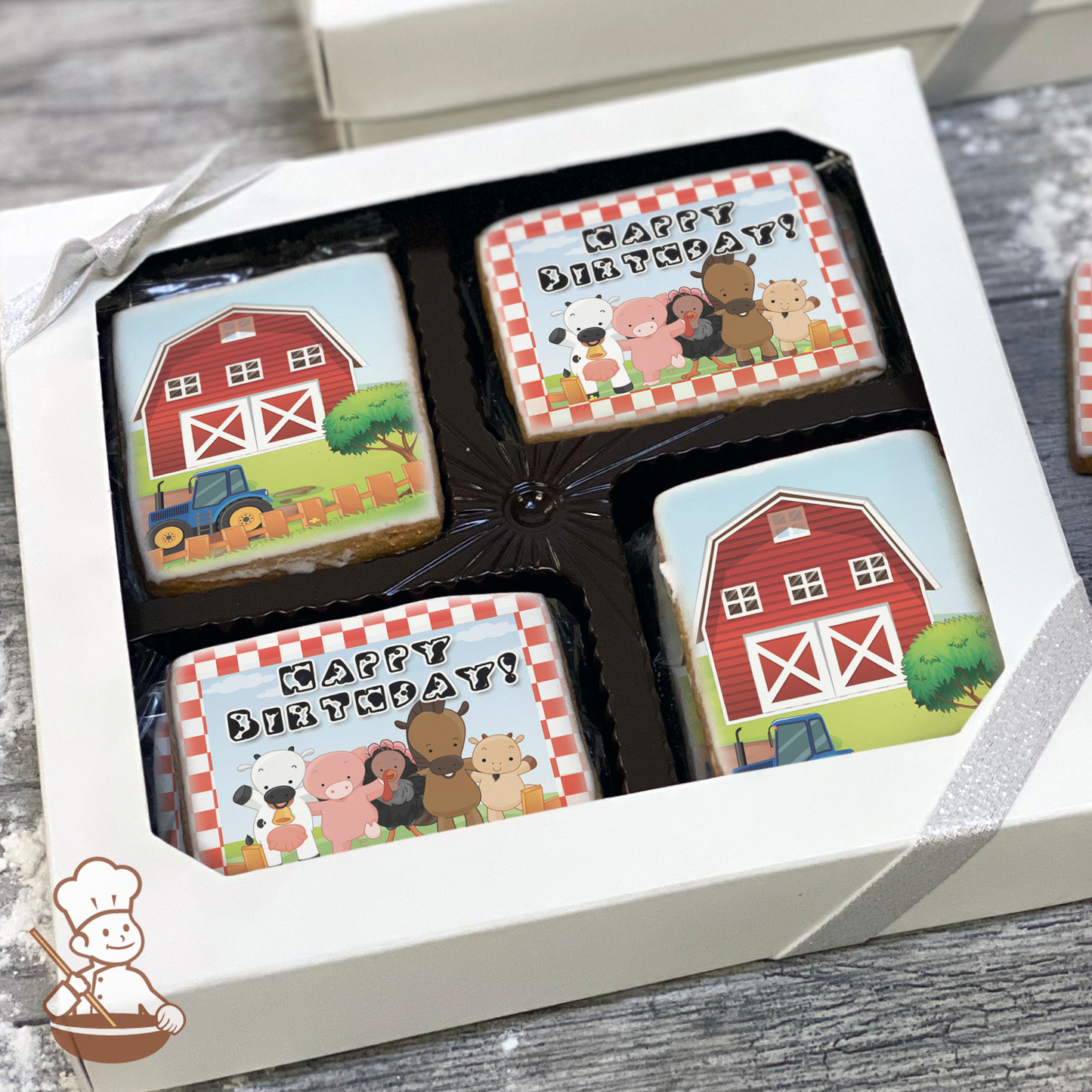 Barn Animal Friends Cookie Gift Box (Rectangle)