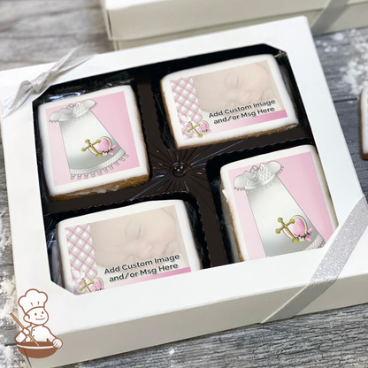 God Bless This Child - Pink Photo Cookie Gift Box (Rectangle)
