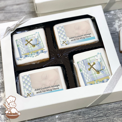 God Bless This Child - Blue Photo Cookie Gift Box (Rectangle)