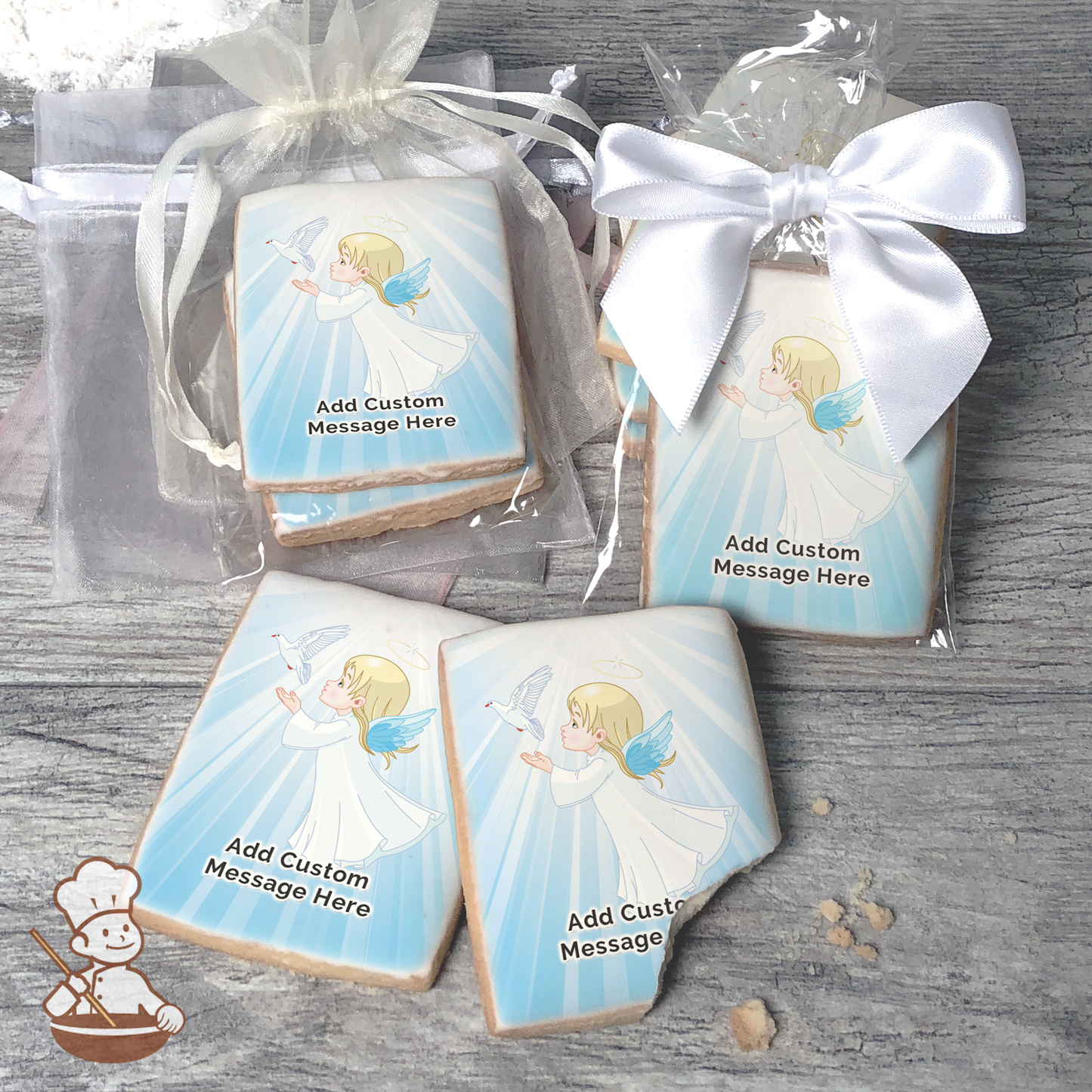 Angel Offering Custom Message Cookies (Rectangle)