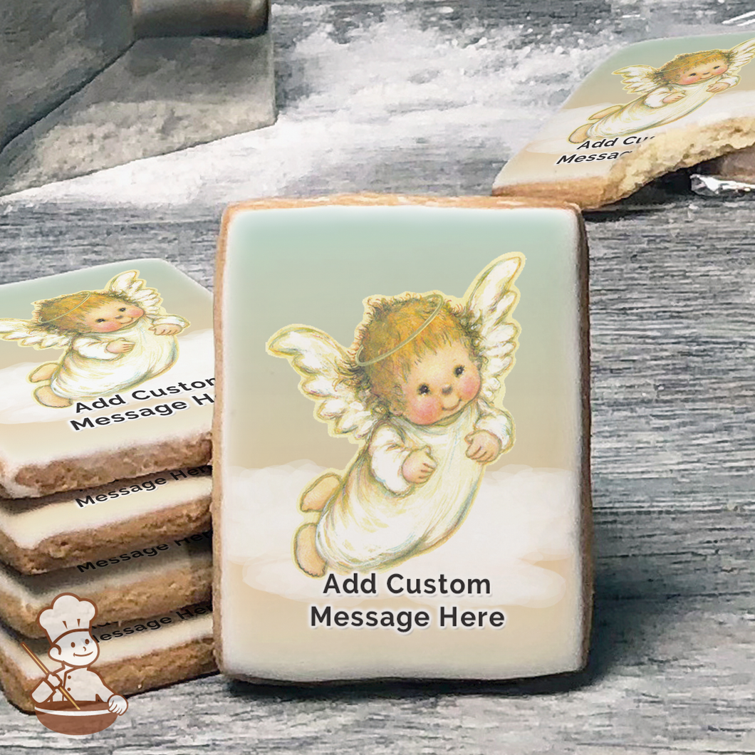 Little Cutie Angel Custom Message Cookies (Rectangle)