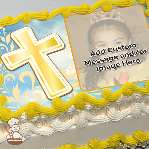 Heavenly Cross Custom Photo Cake