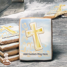 Load image into Gallery viewer, Heavenly Cross Custom Message Cookies (Rectangle)