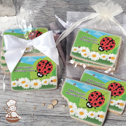 Lady Bug Custom Message Cookies (Rectangle)