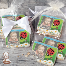 Load image into Gallery viewer, Lady Bug Photo Cookies (Rectangle)