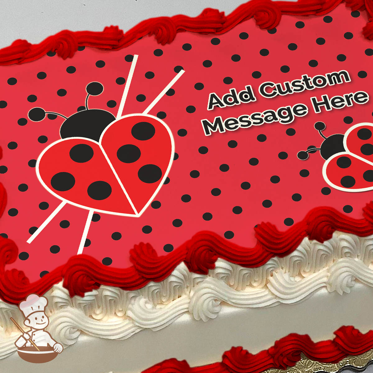 Lady Bug Polka Dots Photo Cake