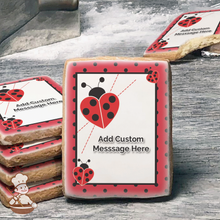 Load image into Gallery viewer, Lady Bug Polka Dots Custom Message Cookies (Rectangle)