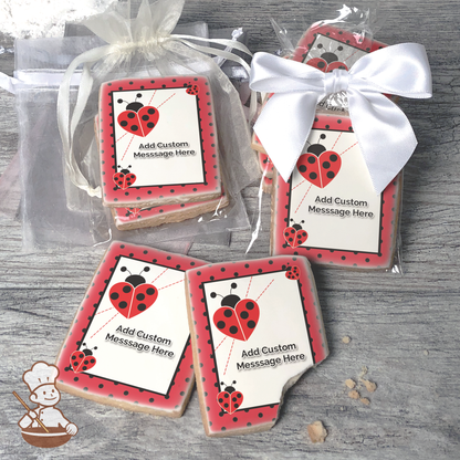 Lady Bug Polka Dots Custom Message Cookies (Rectangle)