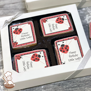 Lady Bug Polka Dots Cookie Gift Box (Rectangle)