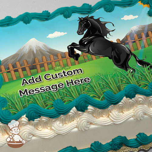 Black Stallion Photo Cake