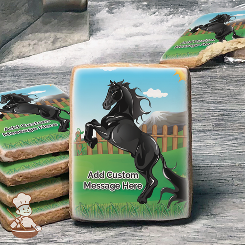 Black Stallion Custom Message Cookies (Rectangle)