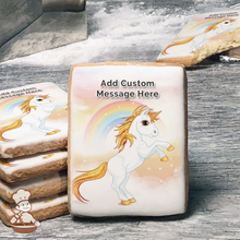 Load image into Gallery viewer, Sparkle like a Unicorn Custom Message Cookies (Rectangle)
