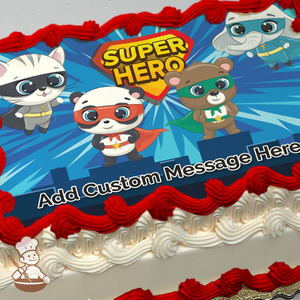 Super Hero Animals Photo Cake