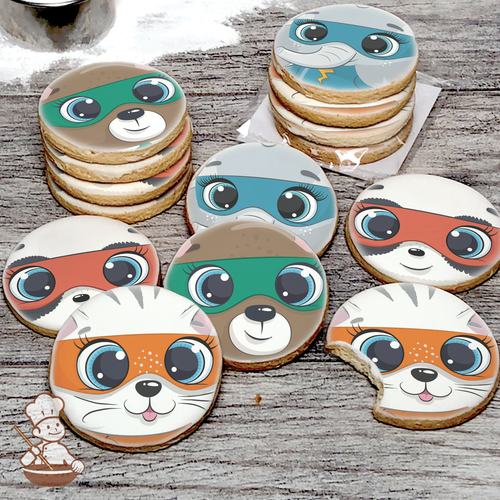 Super Hero Animals Cookie Set (Round)