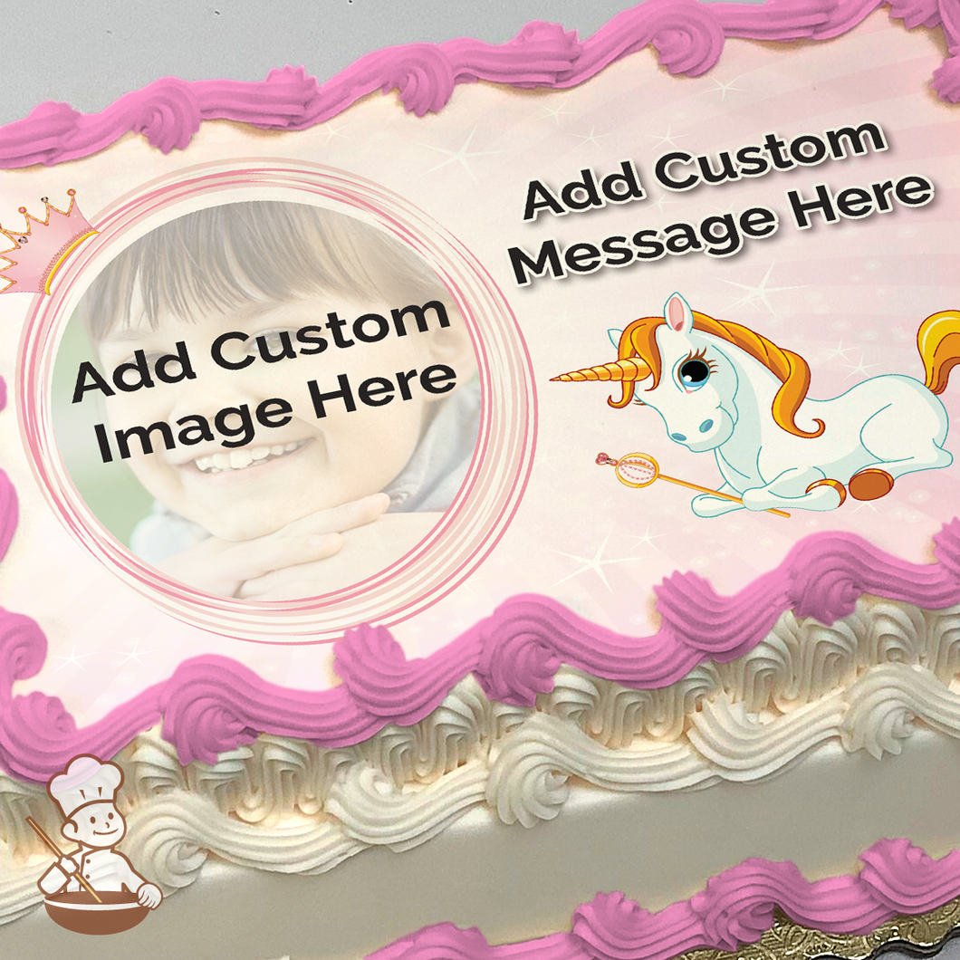 Princess Unicorn Custom Photo Cake