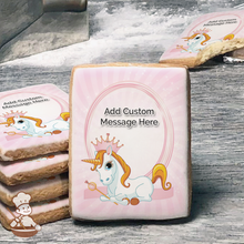 Load image into Gallery viewer, Princess Unicorn Custom Message Cookies (Rectangle)