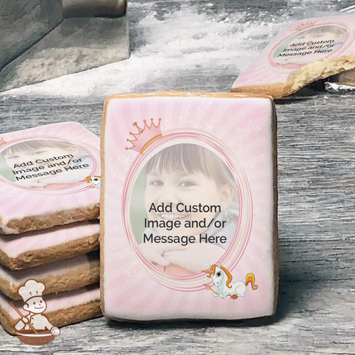 Princess Unicorn Photo Cookies (Rectangle)