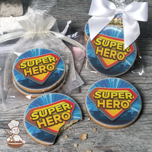Load image into Gallery viewer, Super Hero Badge Cookies (Round)