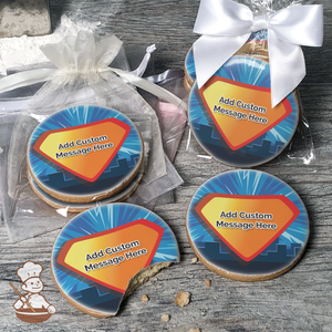 Super Hero Badge Custom Message Cookies (Round)