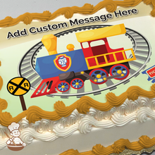 Load image into Gallery viewer, All Aboard Rail Road Train Photo Cake
