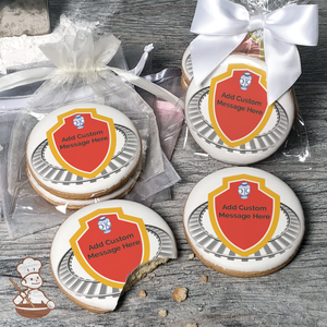All Aboard Rail Road Train Custom Message Cookies (Round)