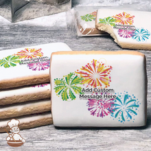 Load image into Gallery viewer, Congratulations Fireworks Custom Message Cookies (Rectangle)