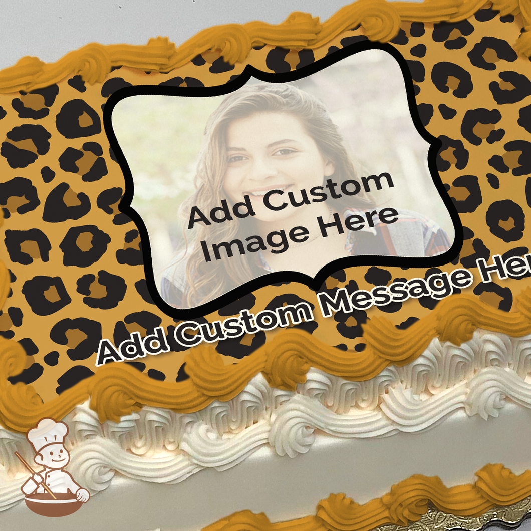 Cheetah Print Custom Photo Cake