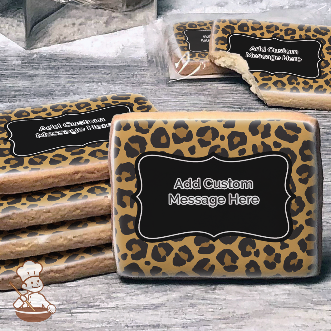 Cheetah Print Custom Message Cookies (Rectangle)