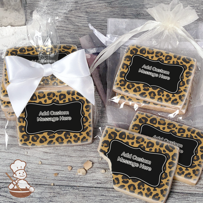 Cheetah Print Custom Message Cookies (Rectangle)