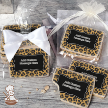 Load image into Gallery viewer, Cheetah Print Custom Message Cookies (Rectangle)