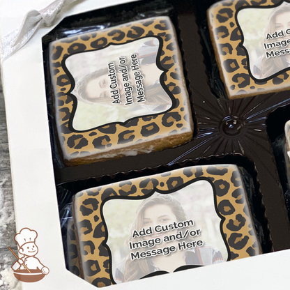 Cheetah Print Photo Cookie Gift Box (Rectangle)