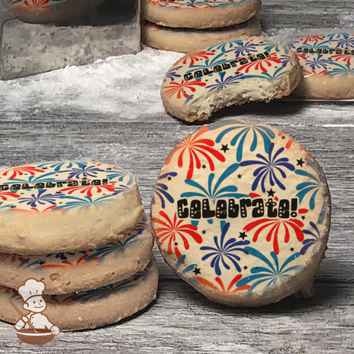 Patriotic Fireworks Cookies (Round Unfrosted)