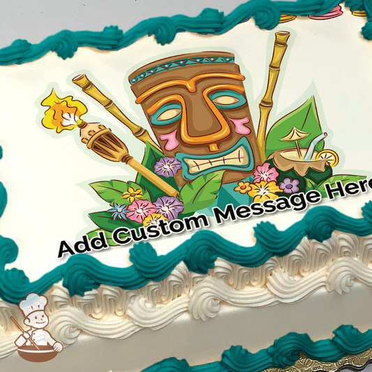 Tiki Party Photo Cake