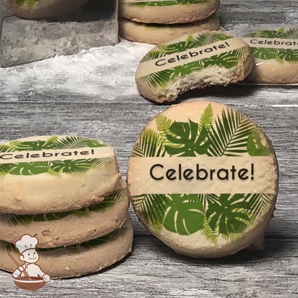Tropic Leaves Cookies (Round Unfrosted)