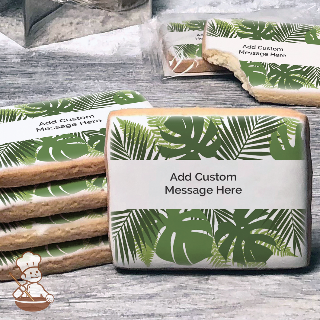 Tropic Leaves Custom Message Cookies (Rectangle)