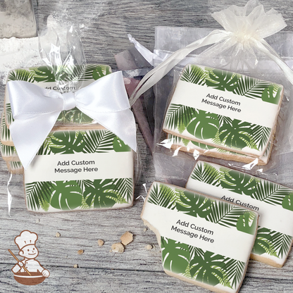 Tropic Leaves Custom Message Cookies (Rectangle)