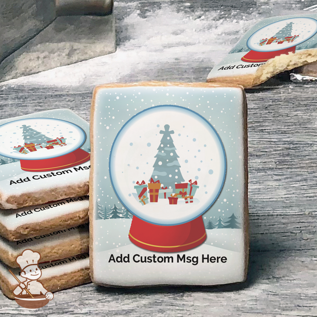 Snowglobe Custom Message Cookies (Rectangle)