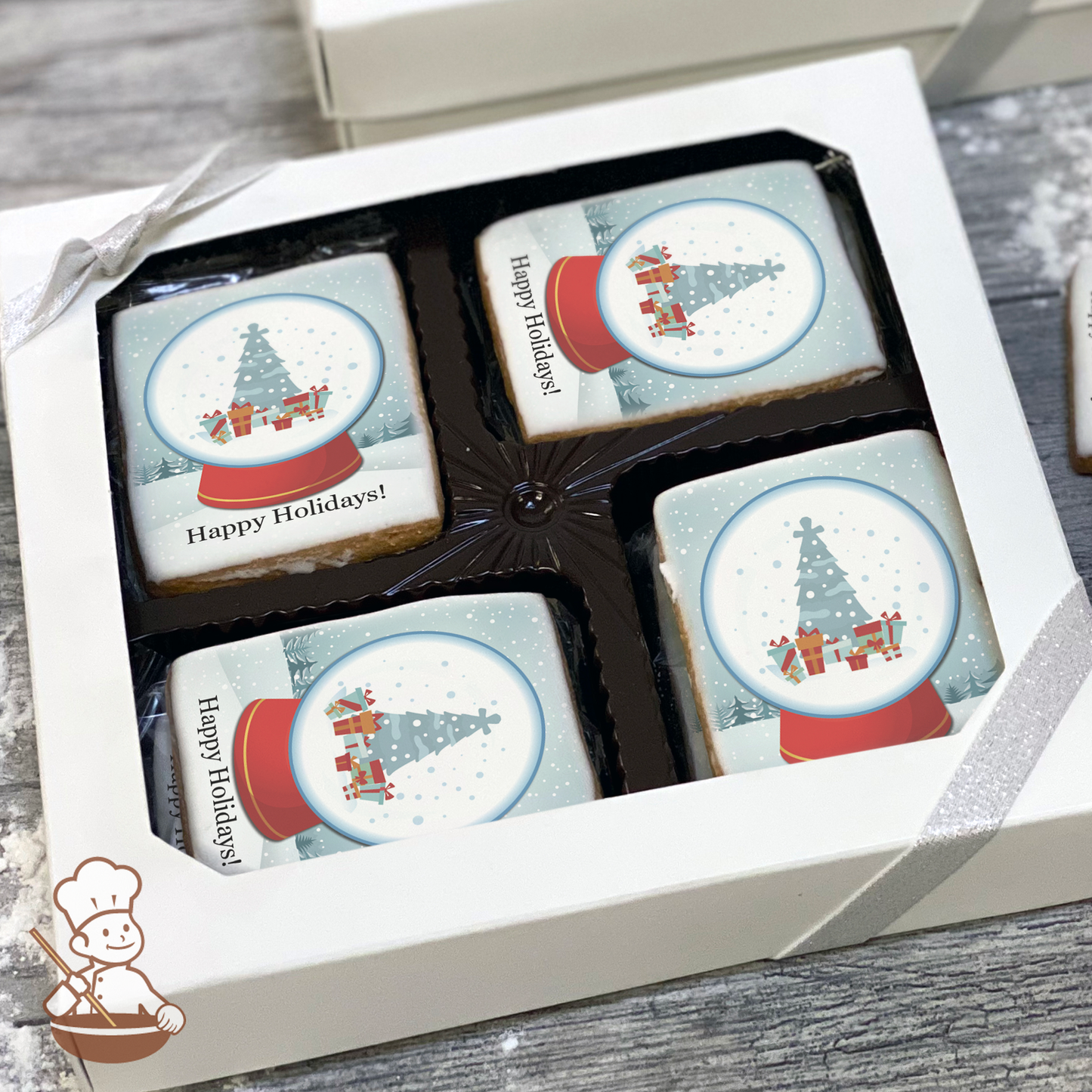 Snowglobe Cookie Gift Box (Rectangle)
