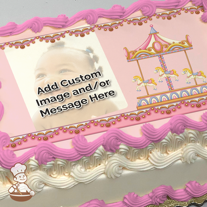 Horse Carousel Custom Photo Cake