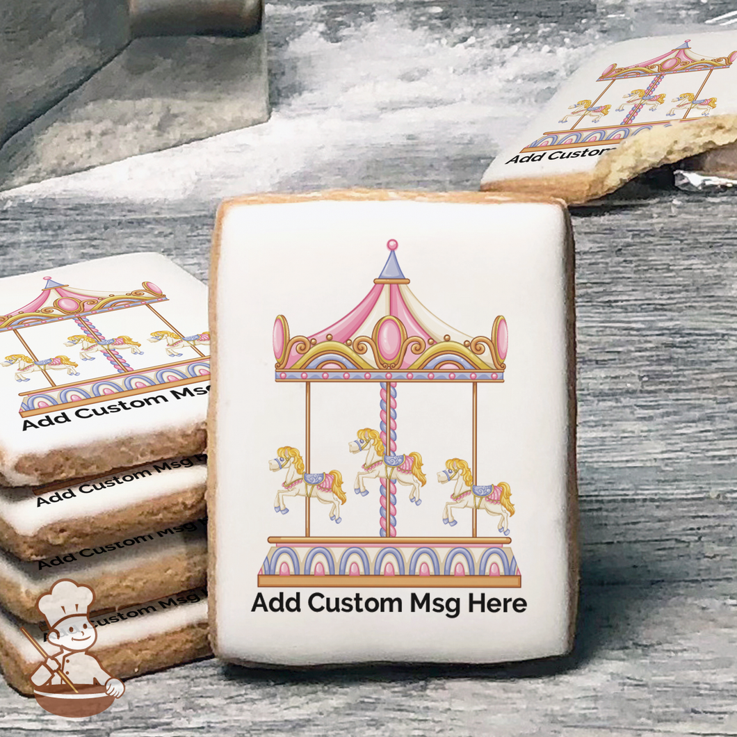 Horse Carousel Custom Message Cookies (Rectangle)