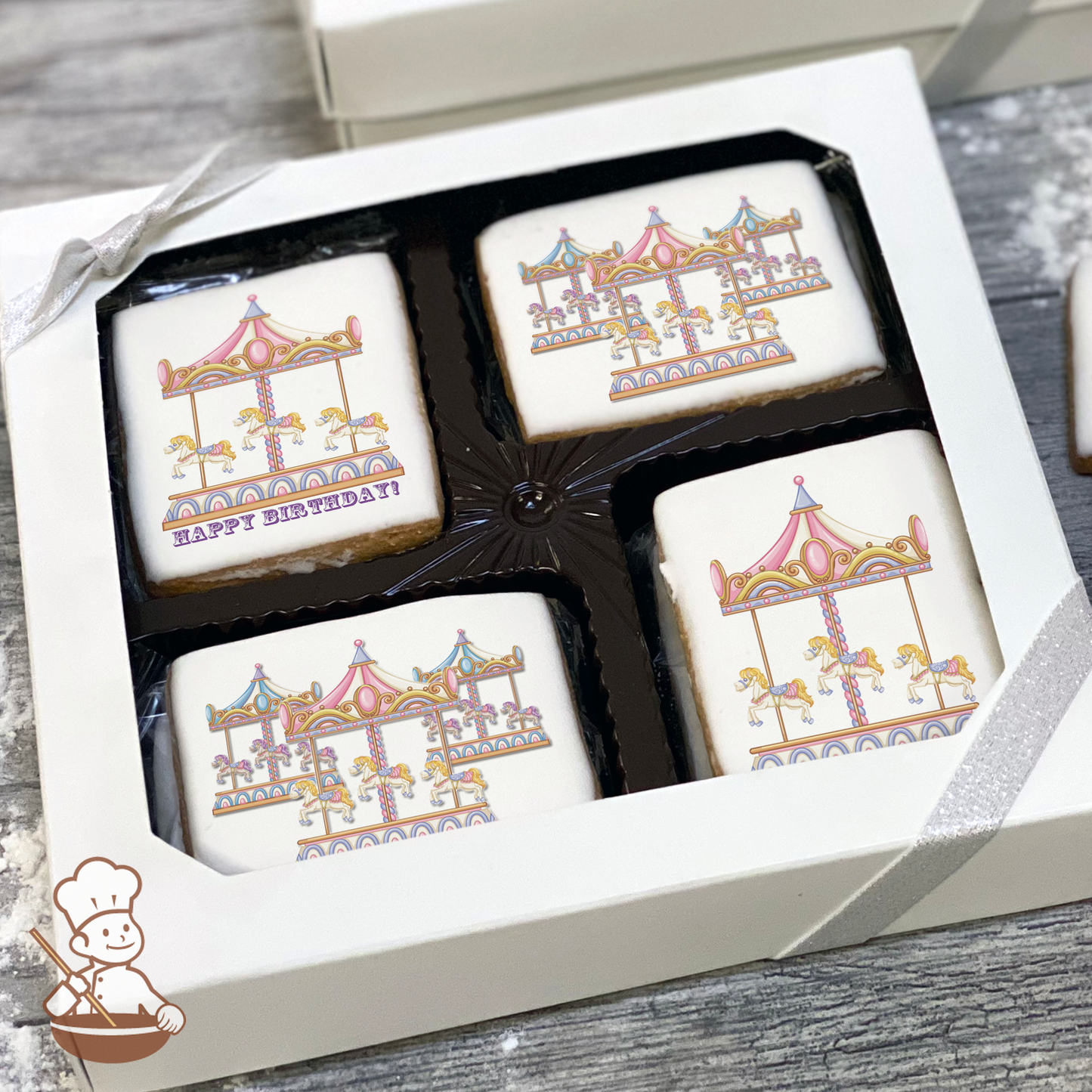 Horse Carousel Cookie Gift Box (Rectangle)