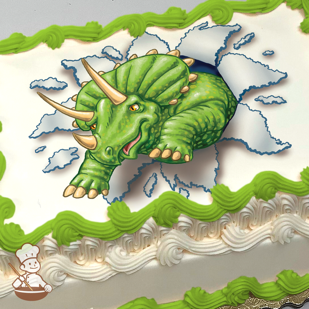 Triceratops Arrives Photo Cake