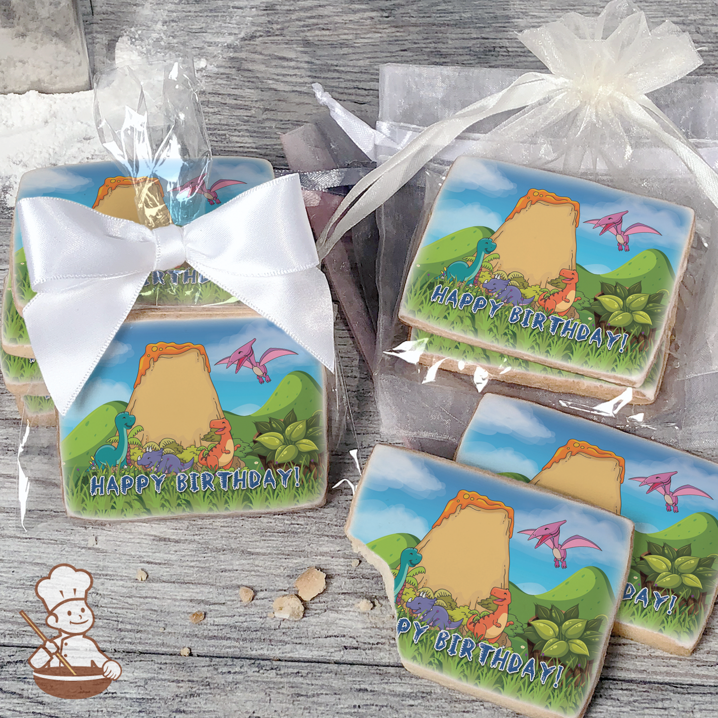 Dinosaur Friends Cookies (Rectangle)