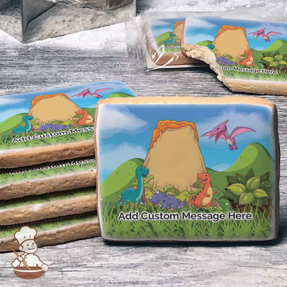 Dinosaur Friends Custom Message Cookies (Rectangle)