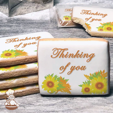 Load image into Gallery viewer, Thinking of You Sunflowers Cookies (Rectangle)