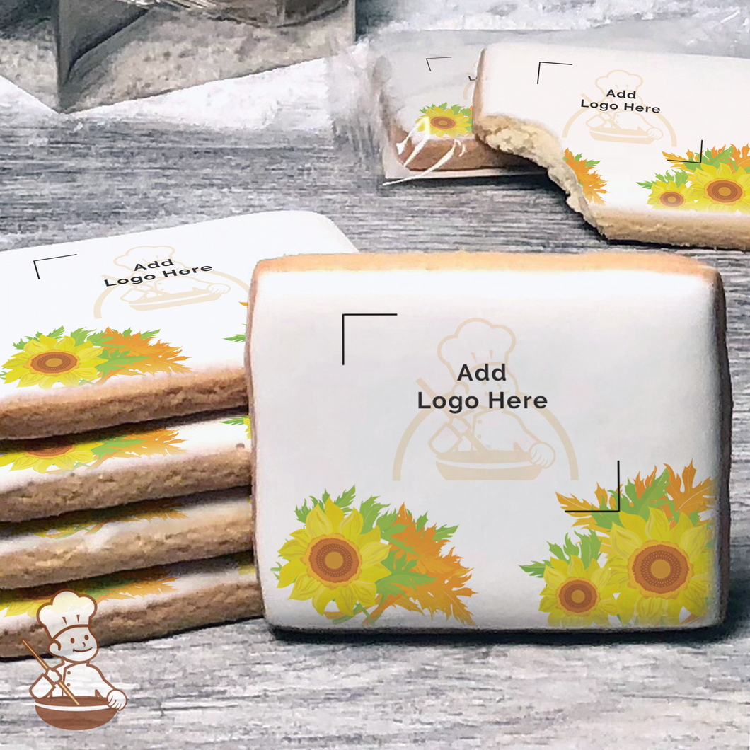Thinking of You Sunflowers Logo Cookies (Rectangle)