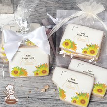 Load image into Gallery viewer, Thinking of You Sunflowers Logo Cookies (Rectangle)